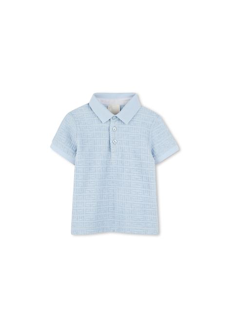 Polo Azzurra Con Motivo 4G All-Over GIVENCHY KIDS | H30648772